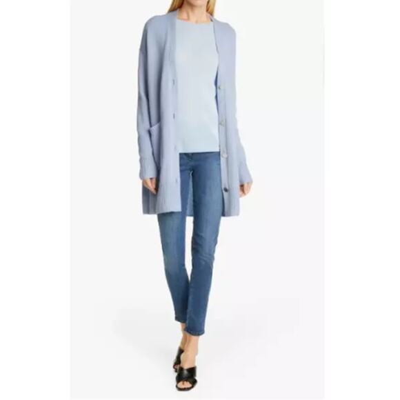 St. John Caviar Stretch Cotton Lyocell Skinny Fit Jeans Medium Blue Size 8‎ - Picture 1 of 10